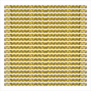 1,5 meter afstand stroken 5cm hoog (per 5 stuks)