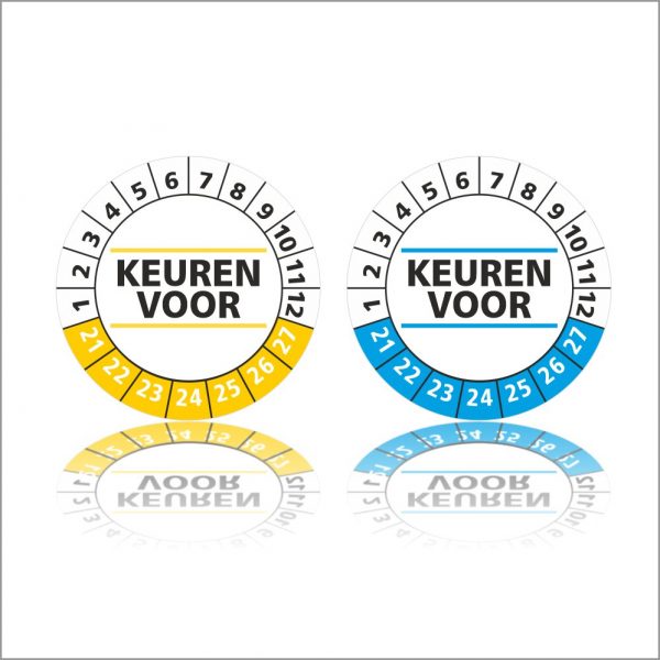 Keuringssticker Keuren Voor - Half gekleurd