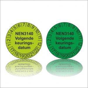 Keuringssticker NEN 3140 volgende keuringsdatum