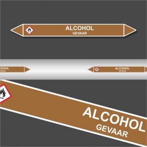 Leidingstickers Leidingmarkering Alcohol (Ontvlambare vloeistoffen)