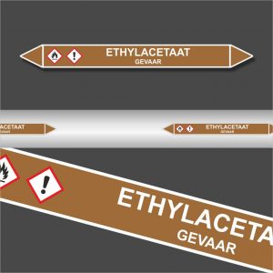 Leidingstickers Leidingmarkering Ethylacetaat (Ontvlambare vloeistoffen)