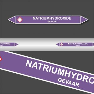 Leidingstickers Leidingmarkering Natriumhydroxide (Basen)