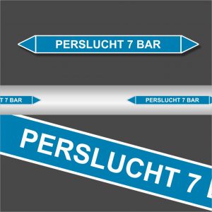 Leidingstickers Leidingmarkering Perslucht 7 BAR (Lucht)