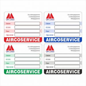 Onderhoud stickers airco onderhoud service R134A