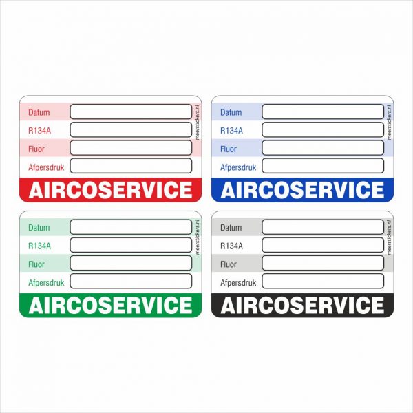 Onderhoud stickers aircoservice R134A universeel