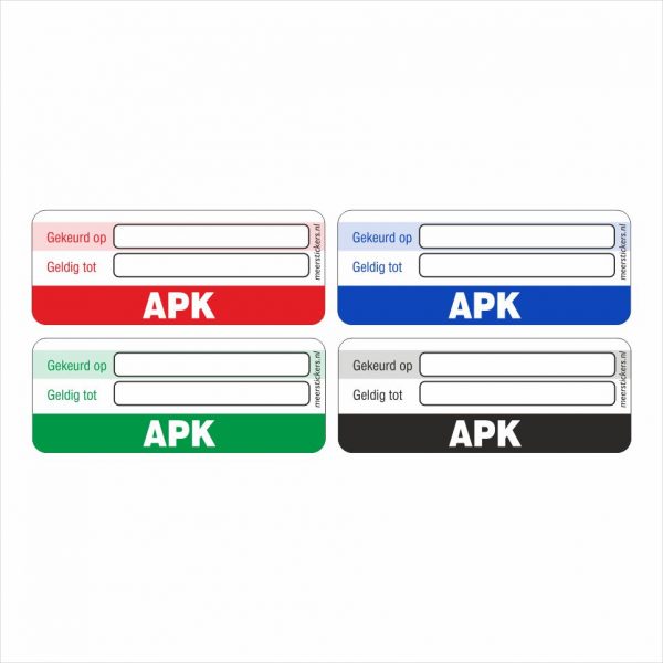 Onderhoud stickers apk universeel