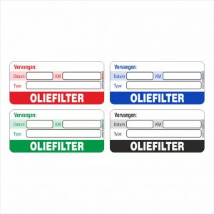 Onderhoud stickers oliefilter vervangen universeel