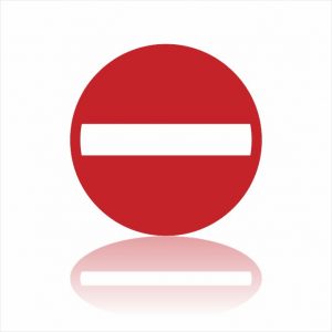 Pictogram verboden richting sticker