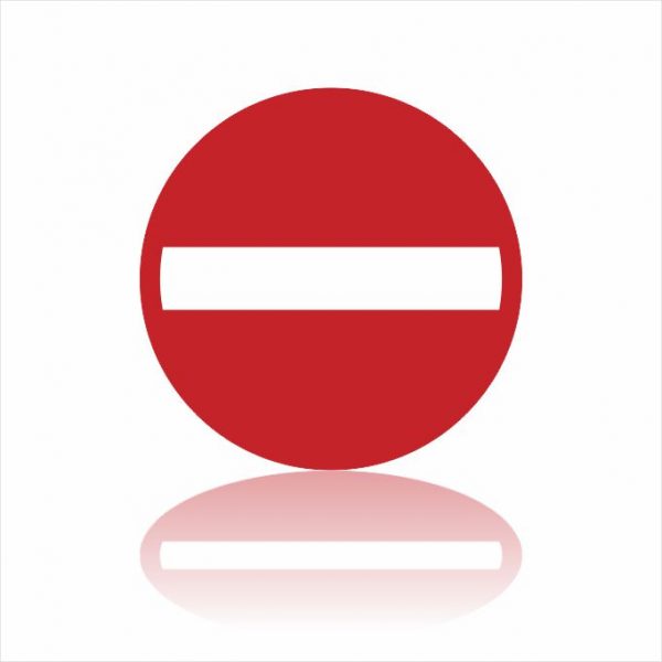Pictogram verboden richting sticker