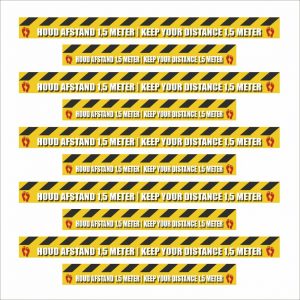 1,5 meter afstand stroken 12,5cm hoog voetjes (per 5 stuks)
