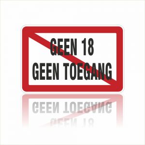 Pictogram Geen 18 Geen toegang sticker