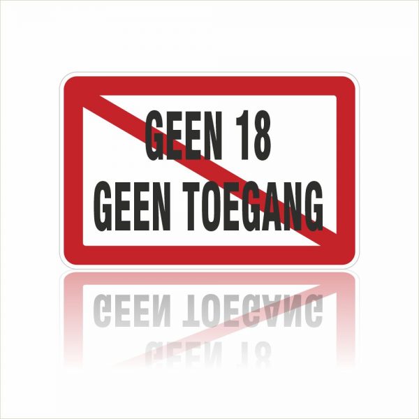 Pictogram Geen 18 Geen toegang sticker