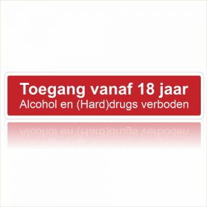 Pictogram Toegang vanaf 18 jaar drugs verboden sticker