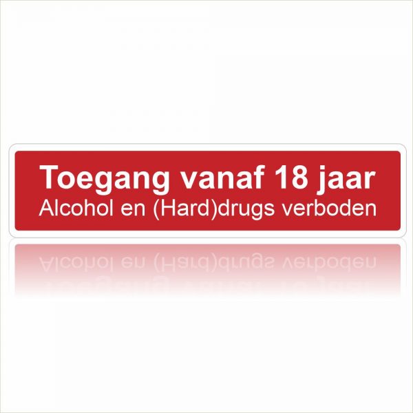 Pictogram Toegang vanaf 18 jaar drugs verboden sticker