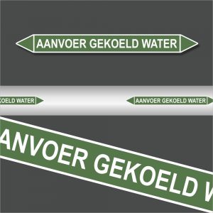 Leidingstickers Leidingmarkering Aanvoer Gekoeld Water (Water)