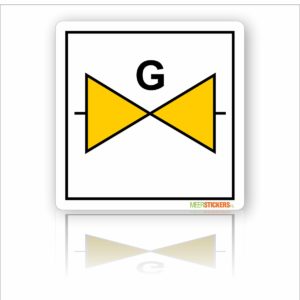 Pictogram sticker Afsluiter Gas