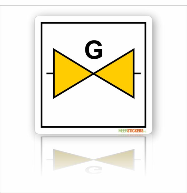 Pictogram sticker Afsluiter Gas