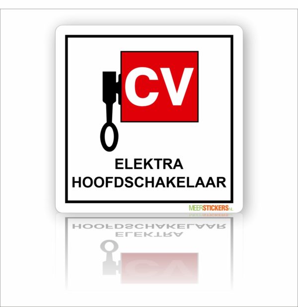 Pictogram sticker Hoofdschakelaar CV