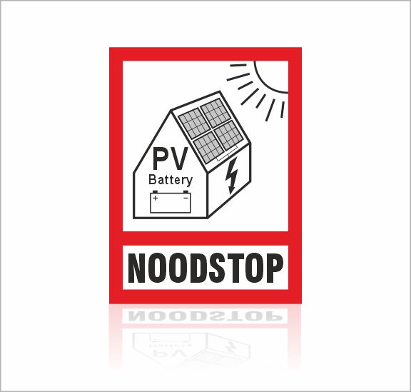 PV Stickers zonnepaneel batterij noodstop